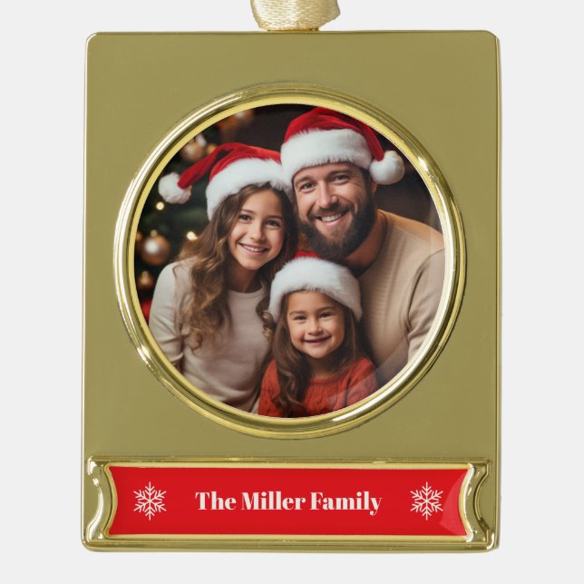 Family Holiday Banner Ornament (Front)