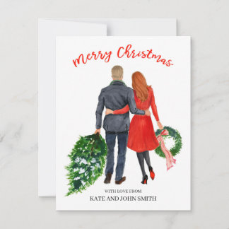 Family Holiday Christmas card (hair blonde, red)