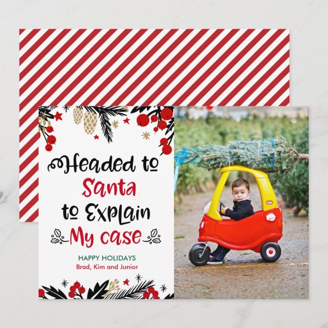 Family Holiday Christmas Photo Card (Front/Back)