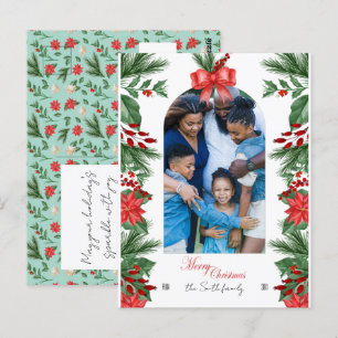 Family Holiday Christmas Photo Editable Postcard