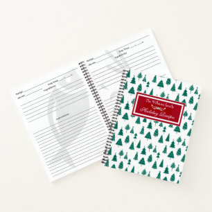 family holiday recipe sketched pines notebook