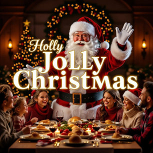  Family Holly Jolly Christmas Tree Decoration Card