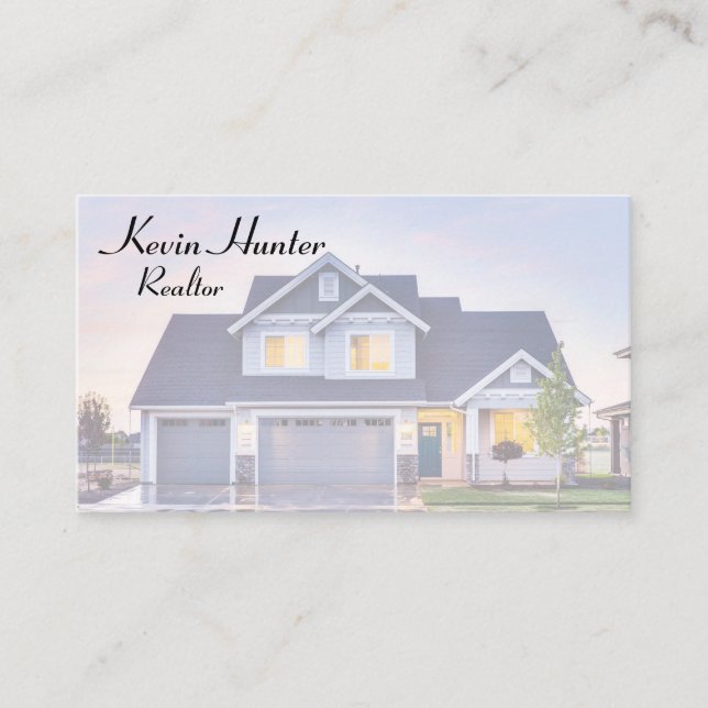 Family Home Background Real Estate Business Card (Front)