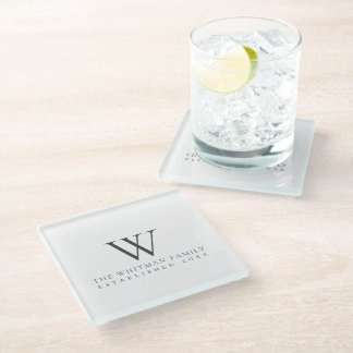 Family Home Monogram Glass Coaster