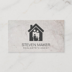 Family Home Real Estate Agent Business Card