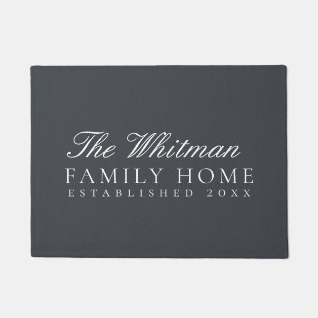 Family Home Slate Grey Doormat (Front)