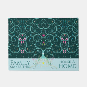 Family Home Welcome Mat Tree Life Design Small