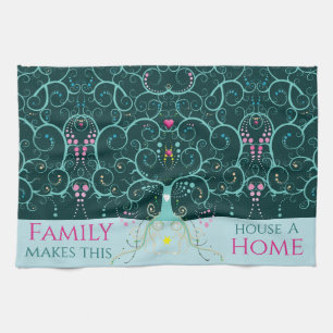 Family Home Welcome Mat Tree Life Design Small Tea Towel