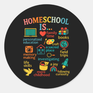 Family Homeschooling New Homeschooler Dad Mom Home Classic Round Sticker