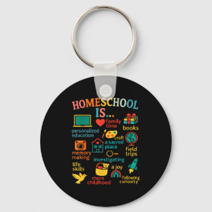 Family Homeschooling New Homeschooler Dad Mom Home Key Ring