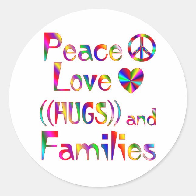 Family Hugs Classic Round Sticker (Front)