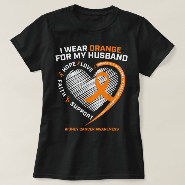 Family Husband Kidney Cancer Awareness Gifts Men W T-Shirt (Design Front)