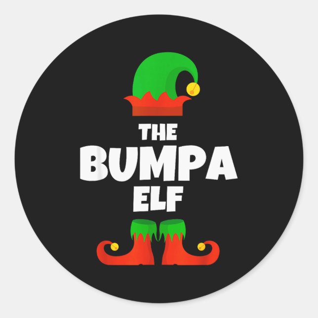 Family I'm The Bumpa Elf Christmas Matching Pajama Classic Round Sticker (Front)