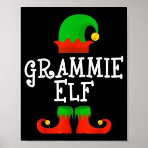 Family I'm The Grammie Elf Christmas Matching Paja Poster