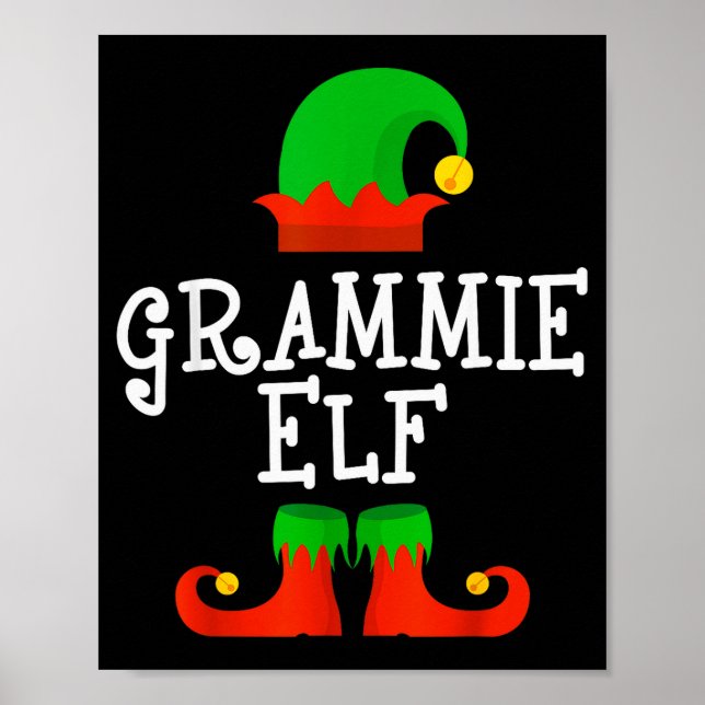 Family I'm The Grammie Elf Christmas Matching Paja Poster (Front)