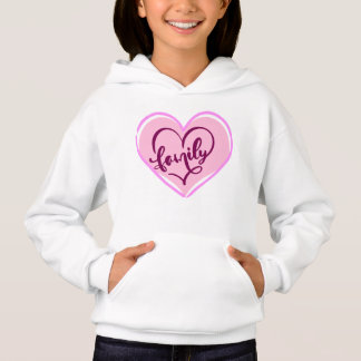 Family in a heart pink design