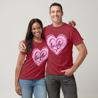 Family in a heart pink design T-Shirt