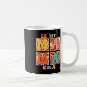 Family In My Mama Era Groovy Retro Floral Mother's Coffee Mug
