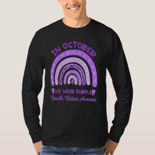 Family In October We Wear Purple Domestic Violence T-Shirt