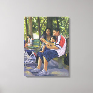 Family in the Park 1999 Canvas Print