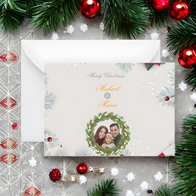 Family in the Snow Letter – Christmas Greeting  Card (Creator Uploaded)