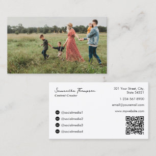 Family Influencer Blogger Influencer Full Photo  Business Card