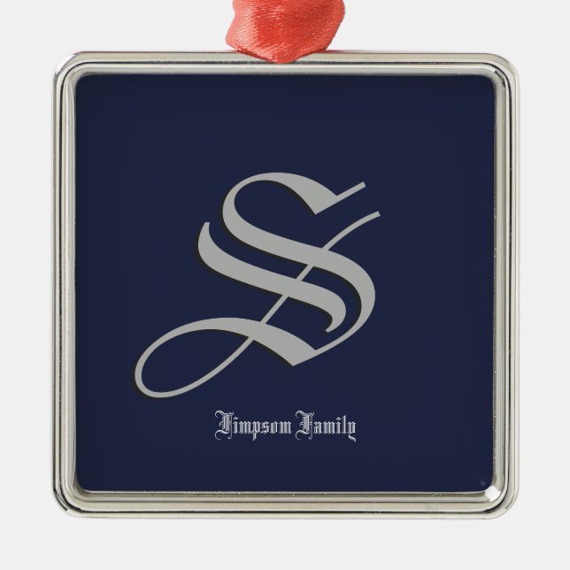 Family Initial Metal Tree Decoration (Front)