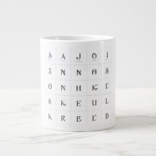 Family Initials Grid Personalized Multi-Initial Cu Large Coffee Mug