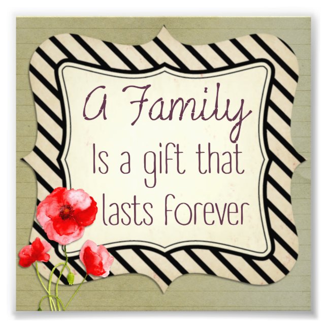 Family Inspirational Quote Photo Print (Front)