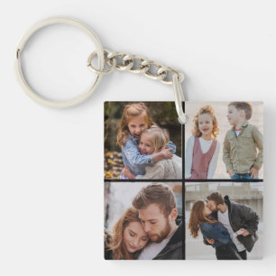 Family Instagram Photo collage 4 four photos Key Ring