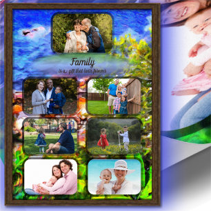 Family is a Gift Photo Collage 0819 Art Print