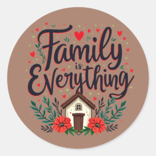 Family is Everything Cottagecore Classic Round Sticker