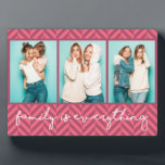 Family Is Everything Modern Typography Three Photo Plaque<br><div class="desc">This modern design features three of your favourite photos with the text "family is everything" in modern typography #photo #photogifts #gifts #gift #giftsforher #girly #family #home #birthdaygifts #holidaygifts #christmasgifts #personalizedgifts</div>