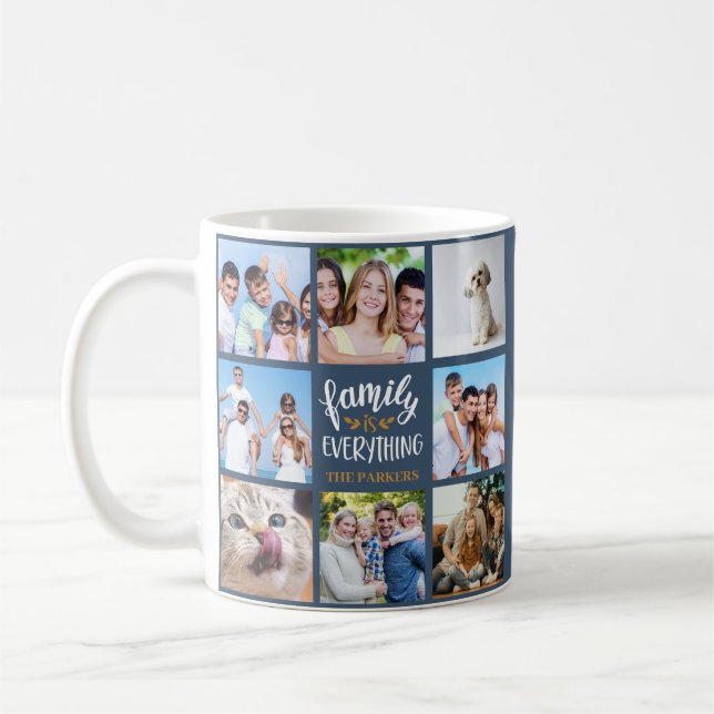 "Family is Everything" Personalised Photo Collage Coffee Mug (Left)