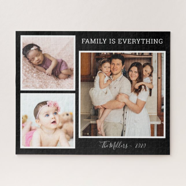 Family Is Everything Quote 3 Photo Collage Jigsaw Puzzle (Horizontal)