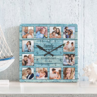 Family Is Everything Quote Photo Collage Blue