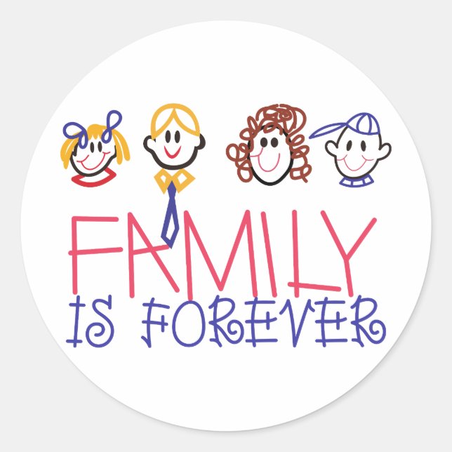 Family is Forever Classic Round Sticker (Front)