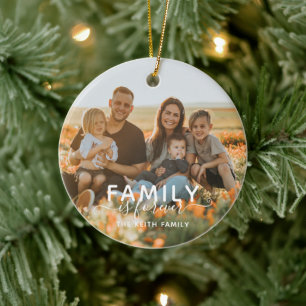 Family Is Forever Photo Modern Ceramic Tree Decoration