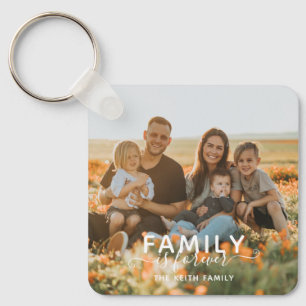 Family Is Forever Typography Photo Keepsake Key Ring