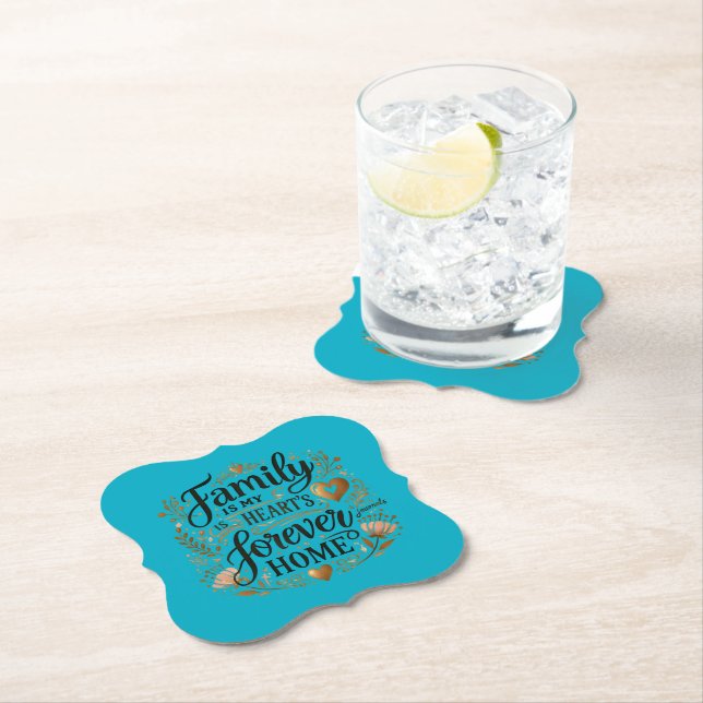 🏡 Family Is My Heart’s Forever Home Paper Coaster (Insitu)