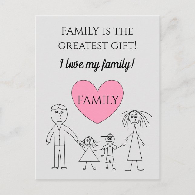 FAMILY is the greatest gift Cute Postcard (Front)