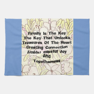 Family Is The Key  Tea Towel