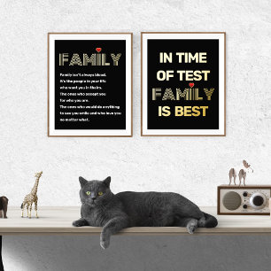 Family isn't always blood quote black gold foil prints