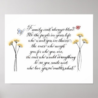 Family isn't always blood quote typography poster
