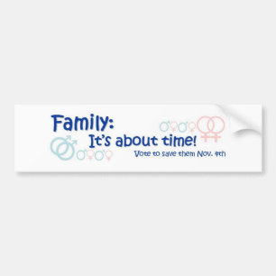 Family-It's About Time No on 8 Bumper Sticker