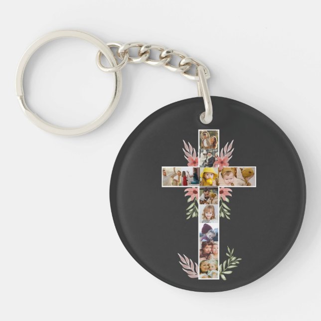 Family Jesus Cross Christian Church Lover Key Ring (Front)