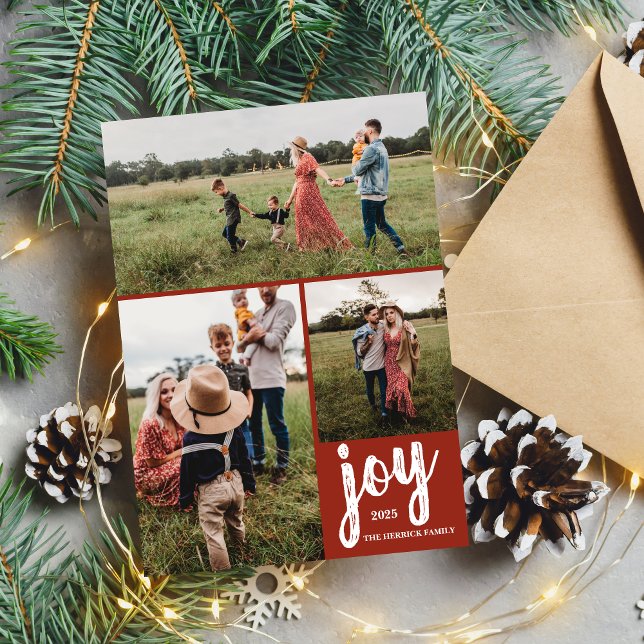 Family Joy Holiday Christmas Photo Card (Creator Uploaded)