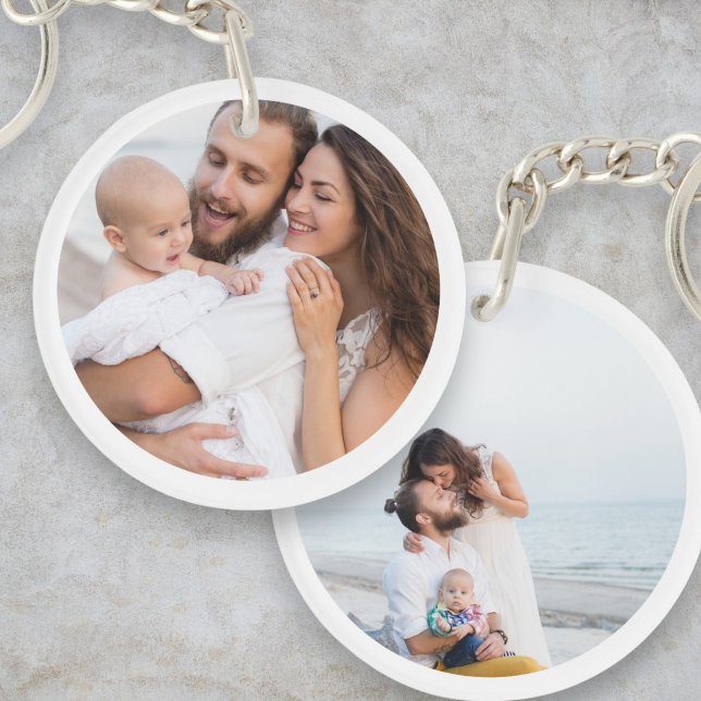 Family Keepsake Custom Two Photo Double Sided Key Ring (Creator Uploaded)