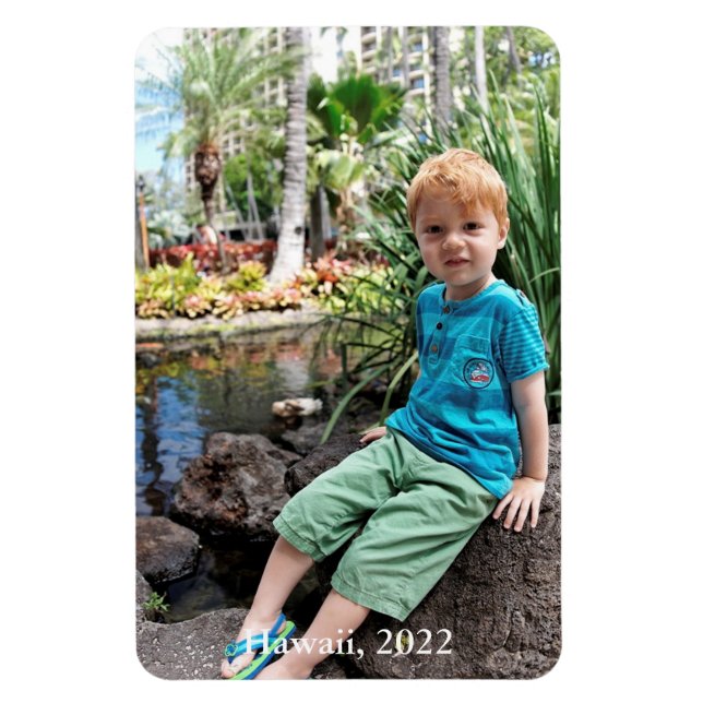 Family kid photo refrigerator magnet (Vertical)