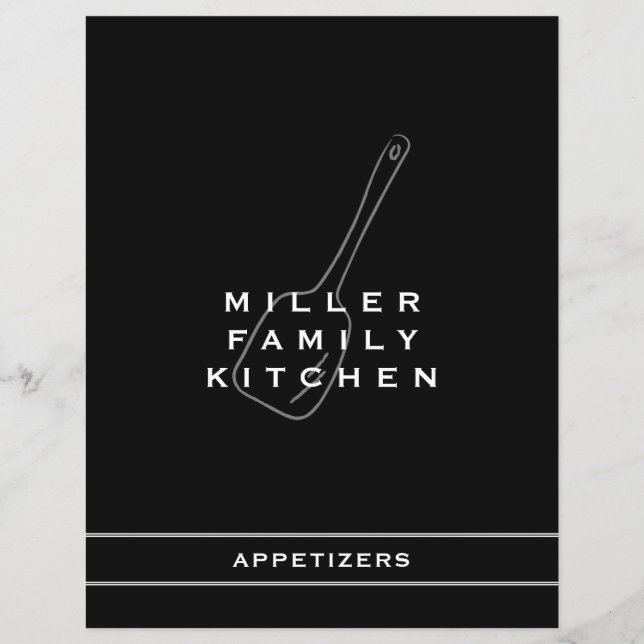Family Kitchen Appetizer Divider | Black & White (Front)